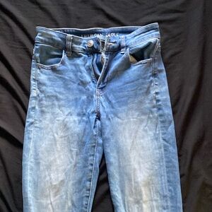 Medium -light wash high rise jeggings